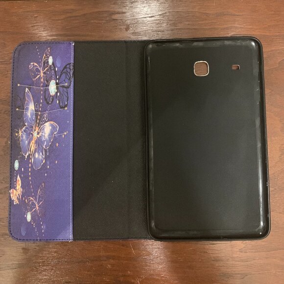 Samsung Galaxy Tab E 8" Tablet Blue Butterfly Faux Leather Cover Case New - Picture 4 of 4
